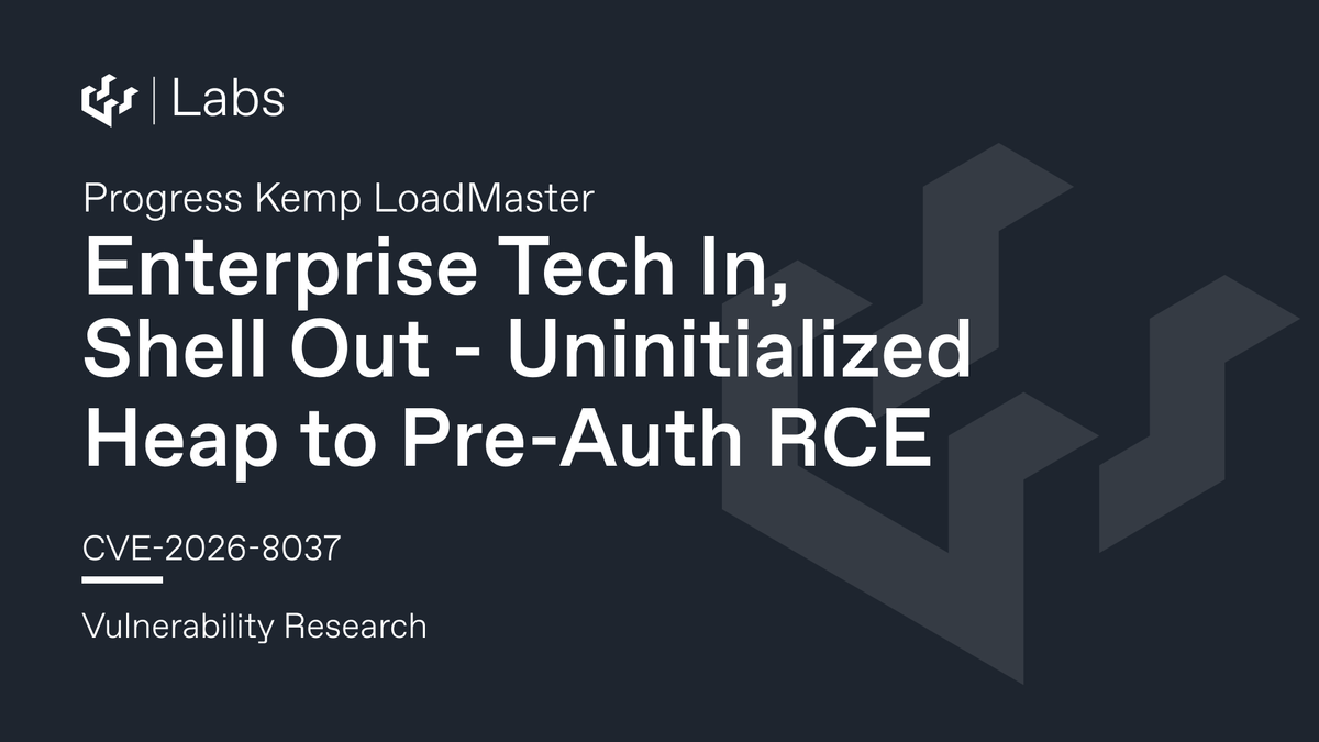Kemp LoadMasterの脆弱性分析記事のヘッダー画像（出典: watchTowr Labs）